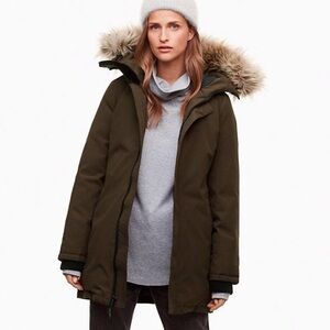 Aritzia TNA Olive and Black Puffer Jacket